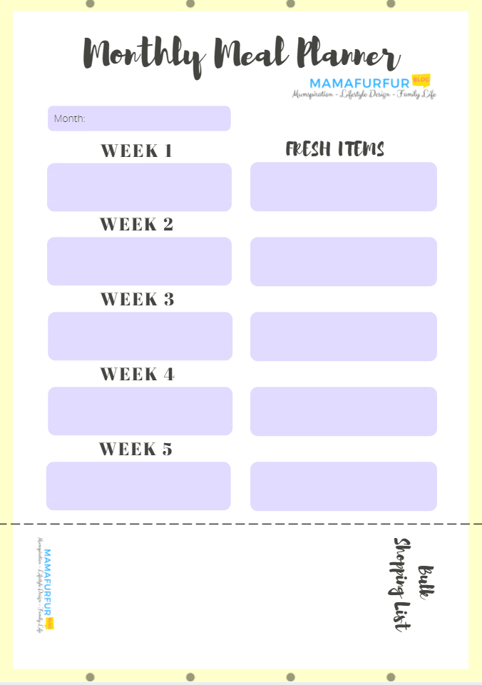 Monthly Meal plan outline #budgeting #mealplanning #mealplan #printable