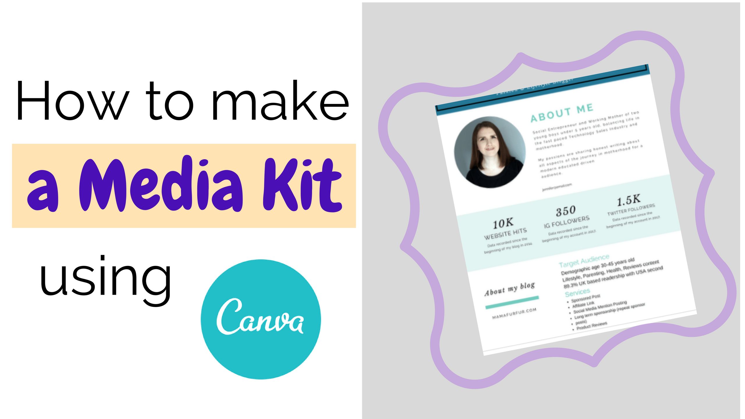How to make a Media Kit using Canva for Blogs or Website ¦ Create a Media Kit in Canva
