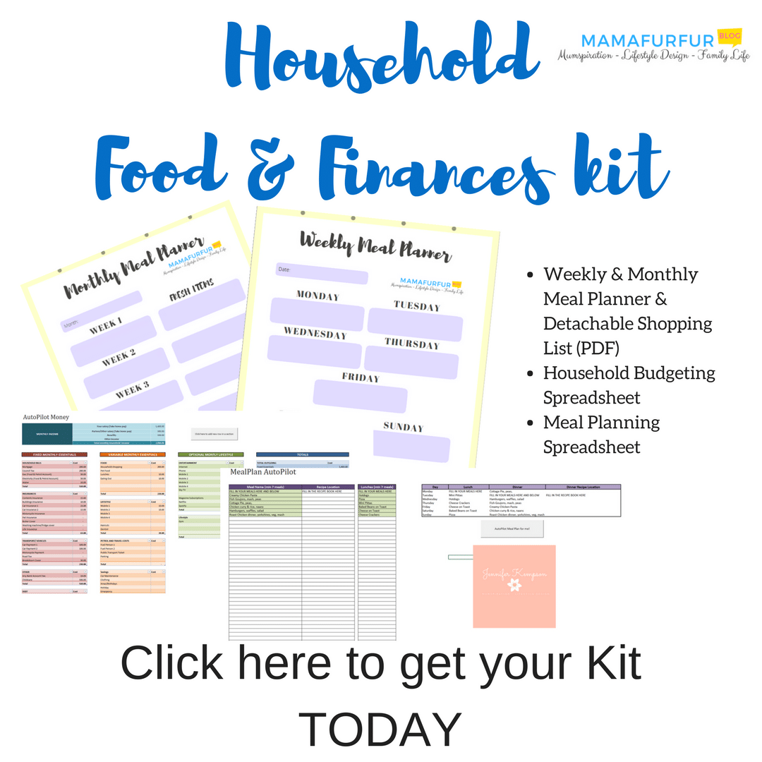Organised Home Meal Planning Kit: Budgeting, Meal Planning, , Planner Pages, Monthly and Weekly Shopping List - Instant Download