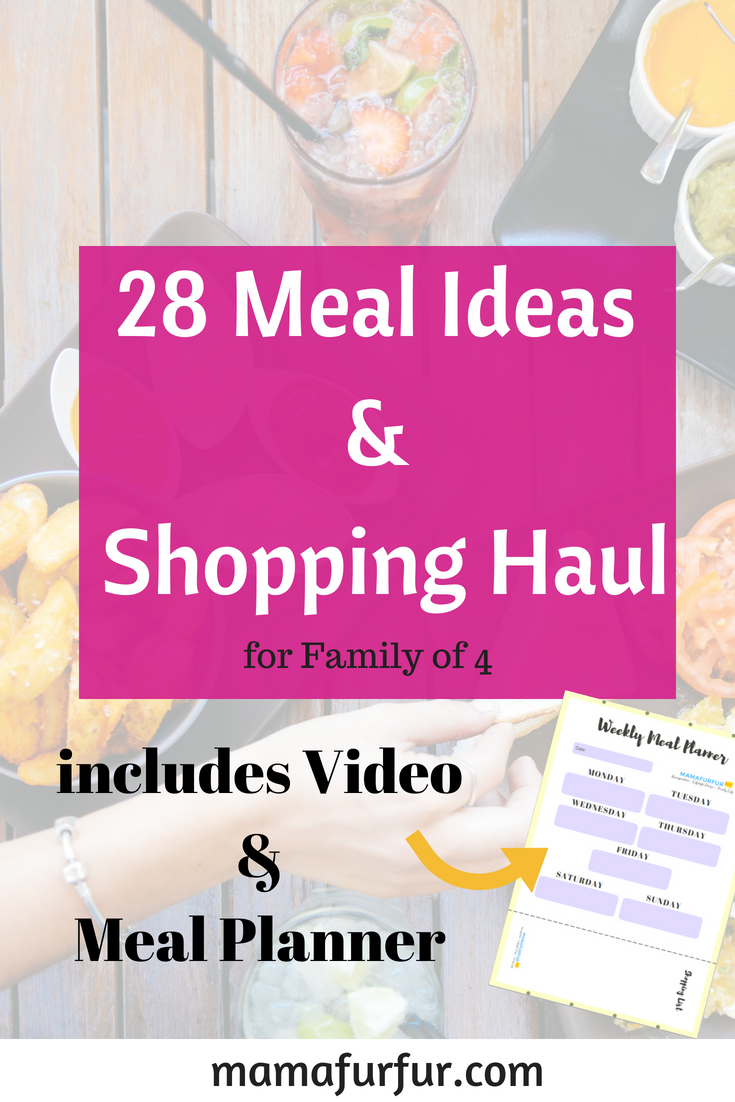28 Family Meal Ideas for a family of 4 Recipes and FREE MEAL PLANNER PRINTABLE to use with your family #budgeting #familymeals #mealplanning #recipeguide #freebie